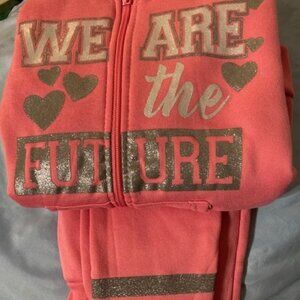 Angle Face Girls 2 piece Soft Fleece Jogger Set